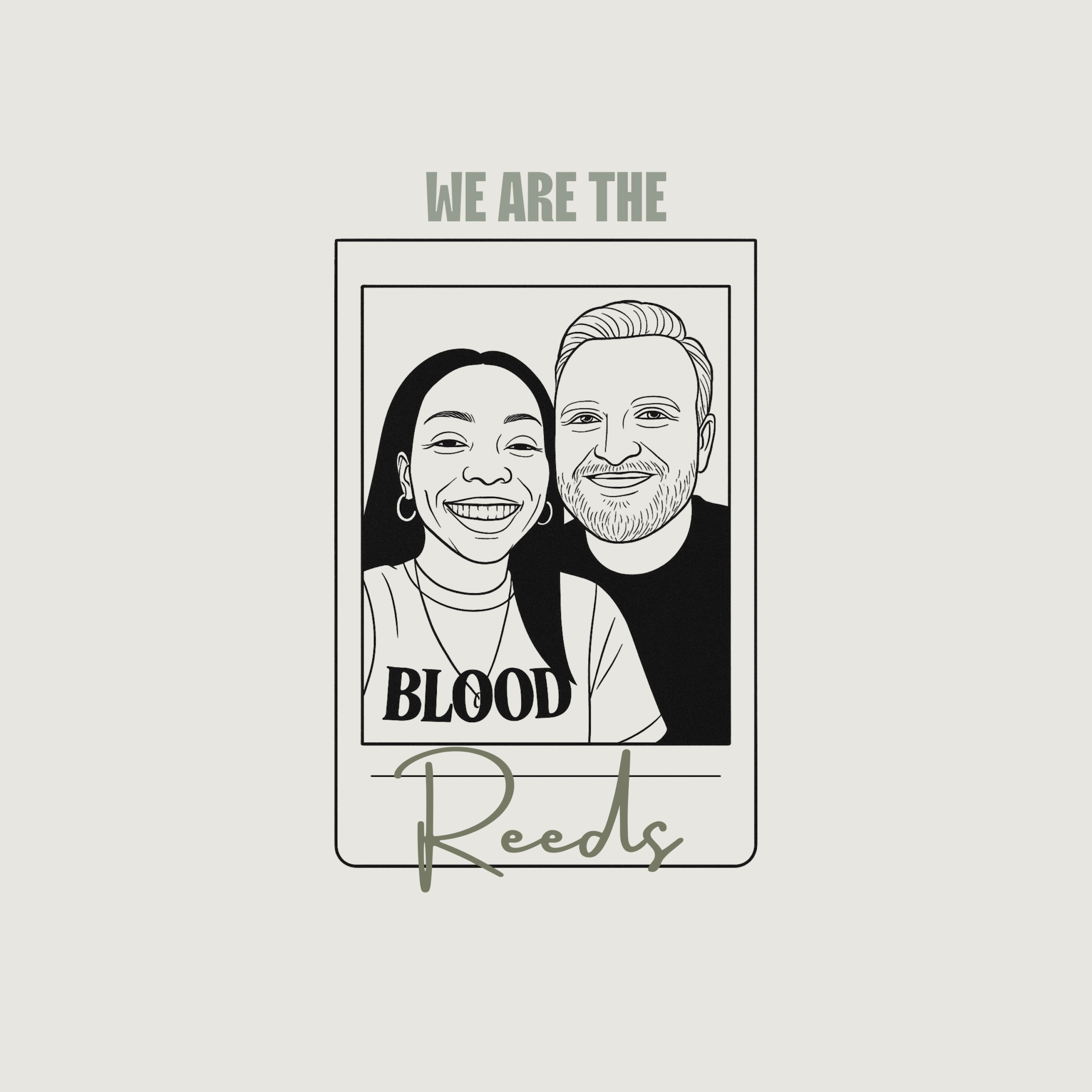 Line Illustration of Jazmine & Zachary Reed, for We Are The Reeds Podcast
